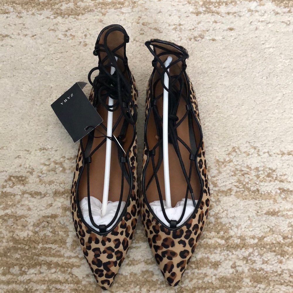 Zara Leopard Flats